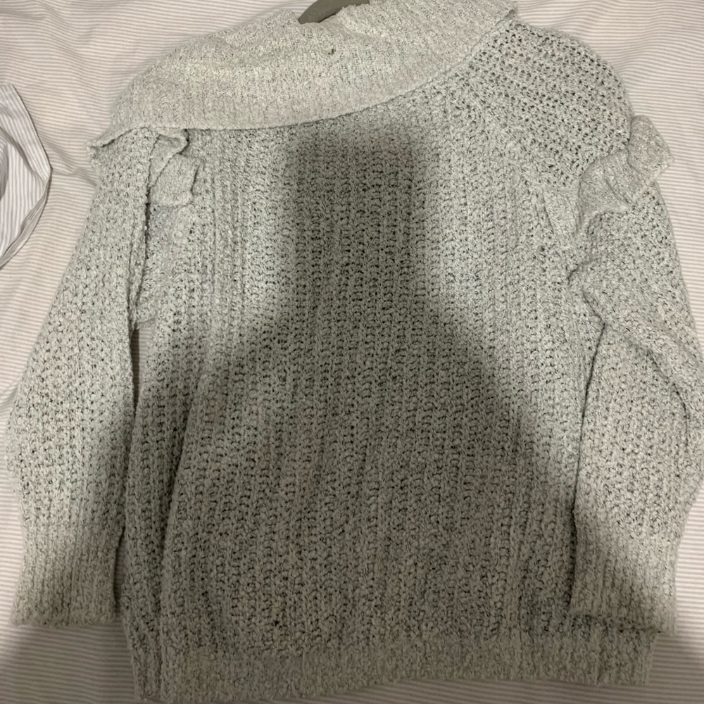 Express Oversized Ruffle Cowl Neck Sweater - Picture 3 of 4